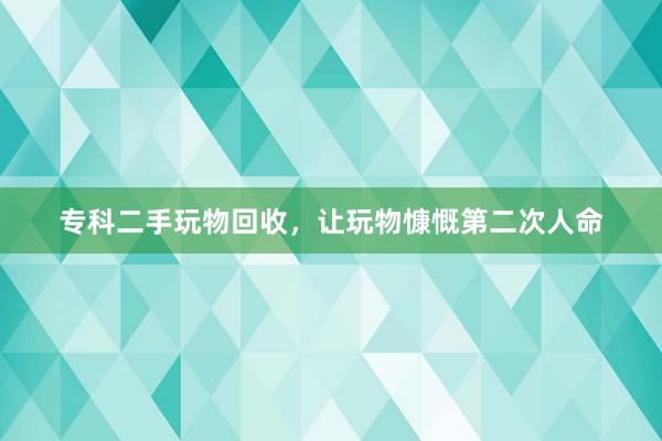 专科二手玩物回收，让玩物慷慨第二次人命
