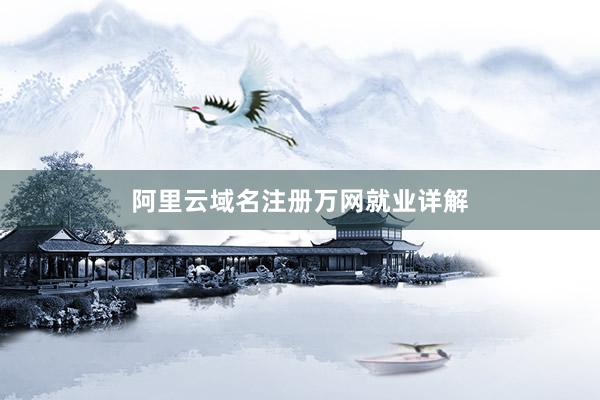 阿里云域名注册万网就业详解