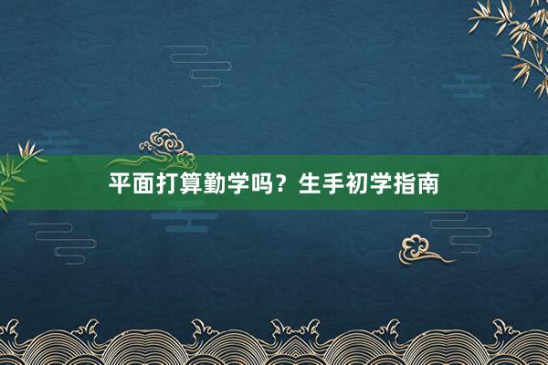 平面打算勤学吗？生手初学指南